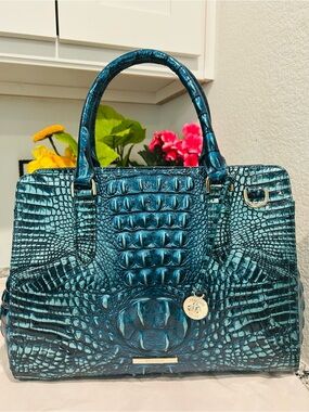 Brahmin Blue Patina Small Finley
